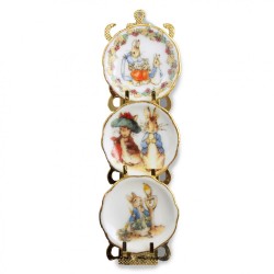 Dolls House Peter Rabbit Hanging Plate Rack Ornament Reutter Porcelain Accessory