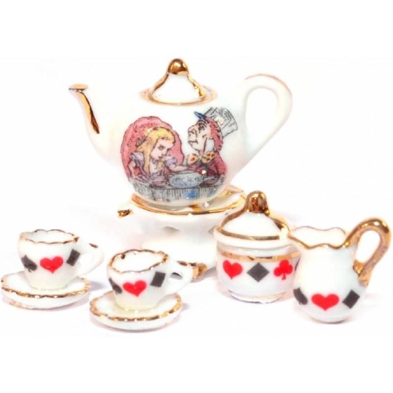 Dolls House Alice in Wonderland Coffee Set Reutter Miniature Dining Accessory