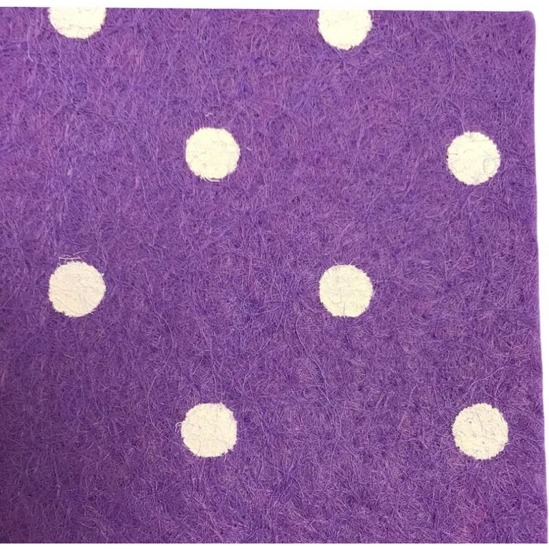 Dolls House Purple Rug with White Spots Miniature Flooring Accessory 1:12 Scale