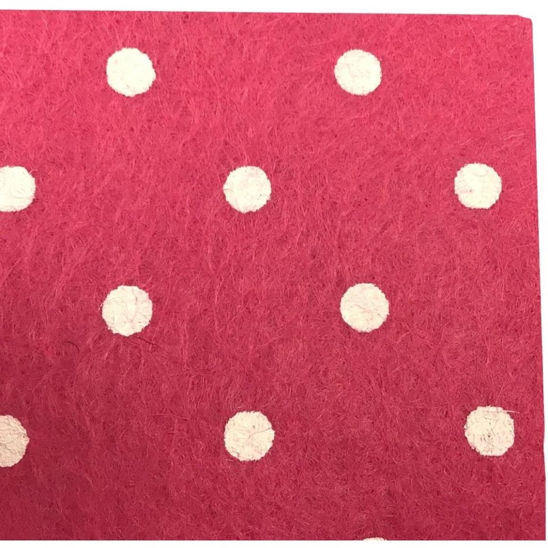 Dolls House Pink Rug with White Spots Miniature Flooring Accessory 1:12 Scale