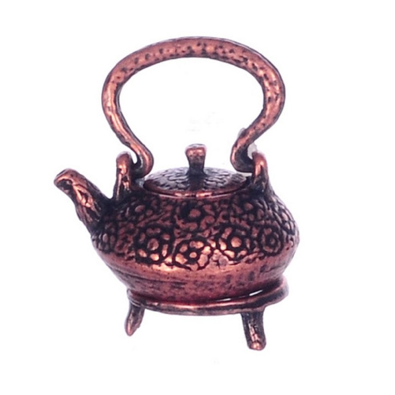 Dolls House Antique Copper Kettle & Stand 1:12 Kitchen Accessory