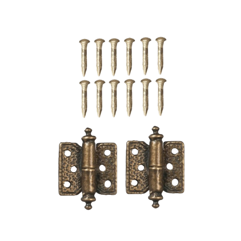 Dolls House Ornate Butt Hinges Antique Gold Miniature DIY Fittings Hardware