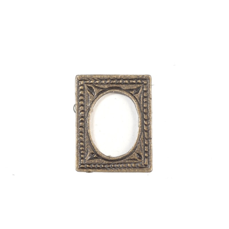 Dolls House Small Antique Gold Picture Frame Oval Photo Miniature 1:12 Accessory