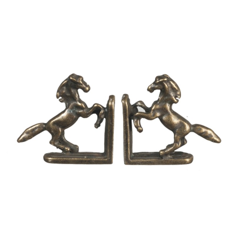 Dolls House Horse Bookends Antique Brass Miniature Study Accessory