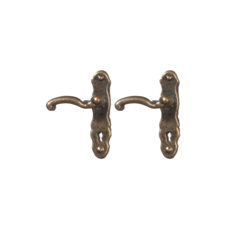 Dolls House Lever Door Handles Antique Brass Miniature Door Knobs