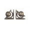 Dolls House Globe Bookends Antique Brass Miniature Study Accessory