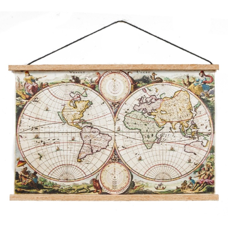 Dolls House Ancient World Map Hanging Chart Study School Accessory