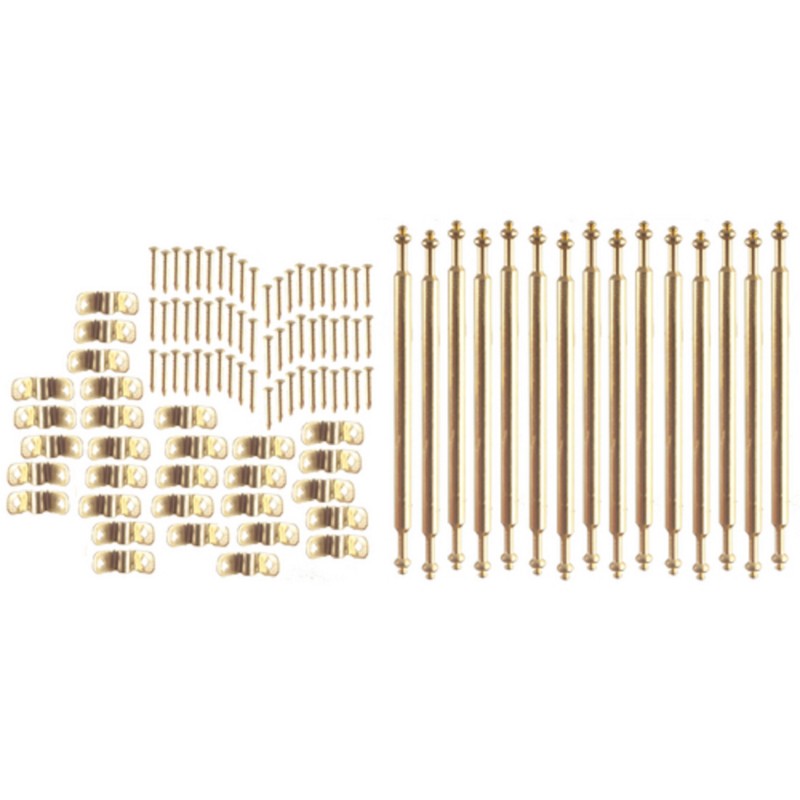 Dolls House Miniature Staircase Runner Carpet 15 Brass Stair Rods