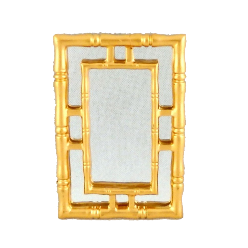 Dolls House Contemporary Gold Framed Wall Mirror Miniature Accessory 