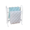 Dolls House White Wire Towel Rail Rack & Aqua and White Towels Bathroom Furniture