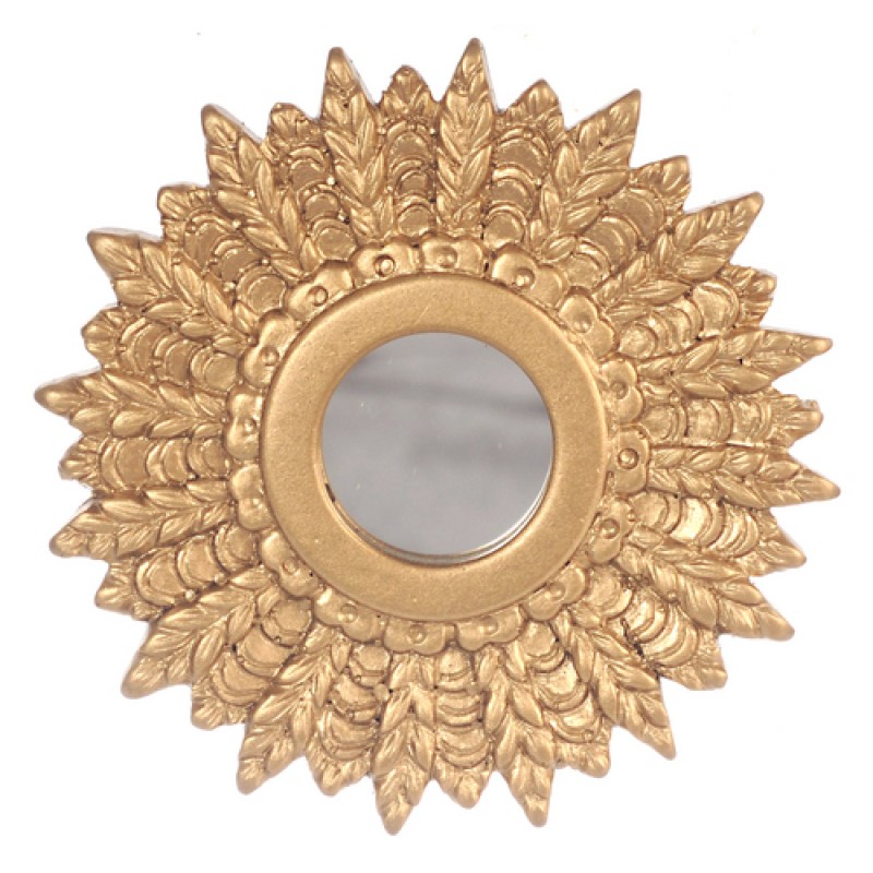 Dolls House Giltwood 1950s Sunburst Mirror Miniature Accessory