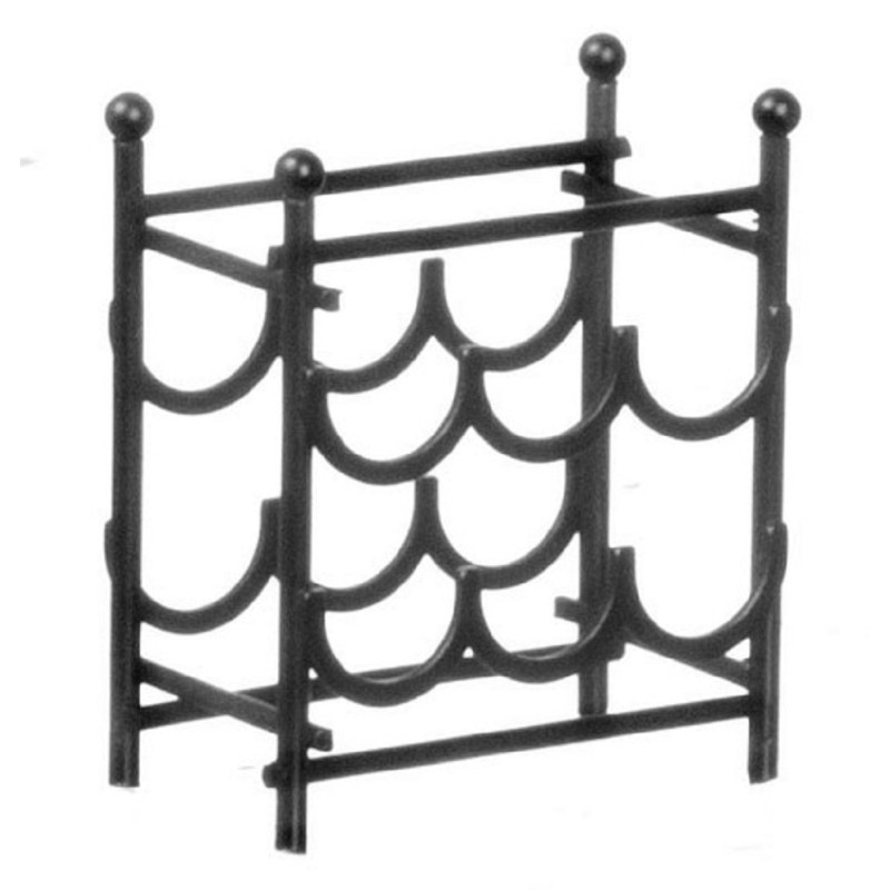 Dolls House Miniature 1:12 Scale Accessory 6 Bottle Black Wine Rack