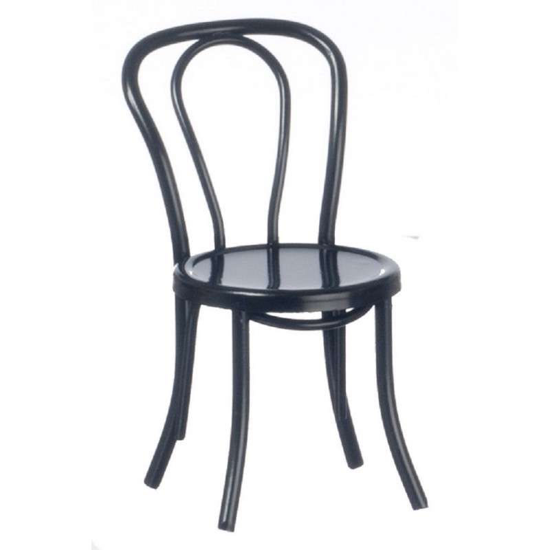 Dolls House Black Metal Bistro Chair Garden Pub Patio Furniture