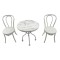 Dolls House White Marble Bistro Table Set Miniature Garden Patio Furniture 1:12
