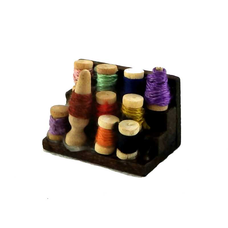Dolls House Haberdashery Sewing Display of Cotton Reels Thread Shop Accessory