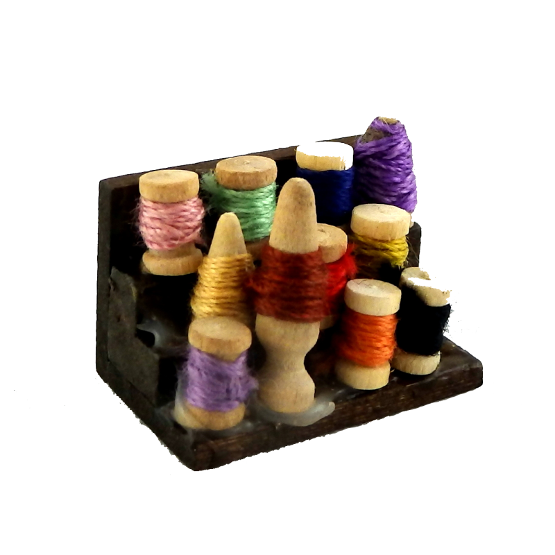 Dolls House Haberdashery Sewing Display of Cotton Reels Thread Shop Accessory