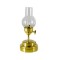 Dolls House Victorian Brass Oil Lamp Clear Glass Shade LED Battery Light 1:12