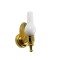 Dolls House Brass Oil Lamp Wall Light with Back Plate LED Battery Lighting