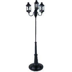 Dolls House 3 Lantern Street Lamp Miniature Garden Outdoor LED Battery Light