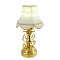 Dolls House Fancy Brass Table Lamp Classic Shade LED Battery Miniature Lighting