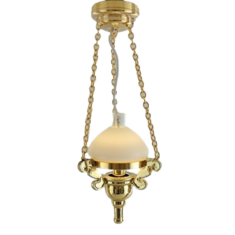 Dolls House Miniature Lighting LED Battery Light Hanging Victorian Ceiling Lamp