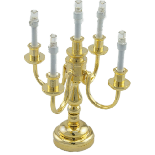 Small 3 Arm Candelabra in a Quality Brass Finish Dolls House Miniature 