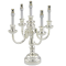 Dolls House Silver 5 Arm Candelabra Miniature Table Lamp LED Battery Light