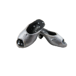 Dolls House Silver Sandals Mules Ladies Shoes Miniature Shop Bedroom Accessory