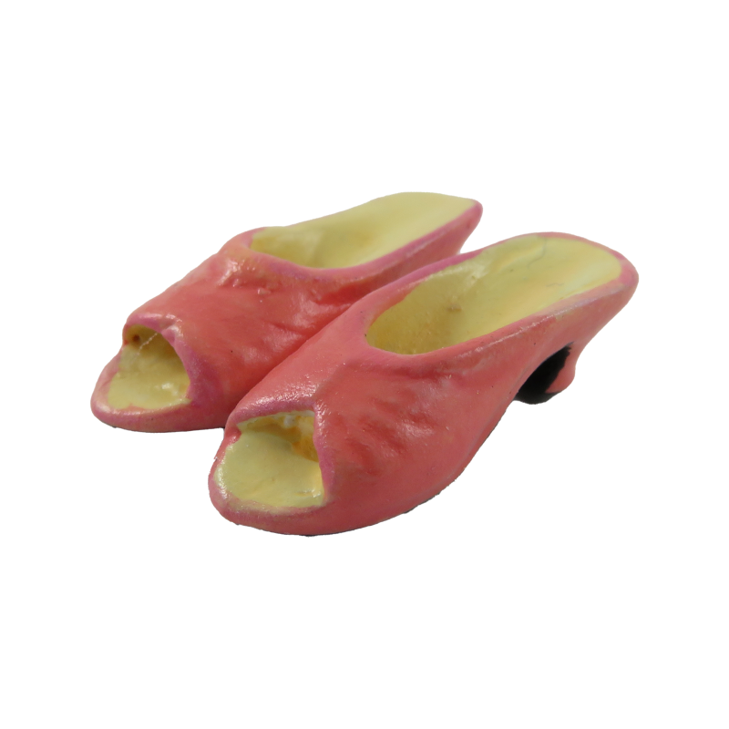 Dolls House Peach Sandals Mules Ladies Shoes Miniature Shop Bedroom Accessory