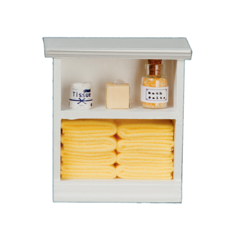 Dolls House Small Shelf Unit with Lemon Accessories Miniature Bathroom Furniture