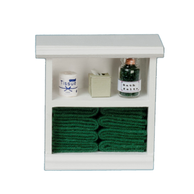 Dolls House Small Shelf Dark Green Towels & Accessories Bathroom Furniture