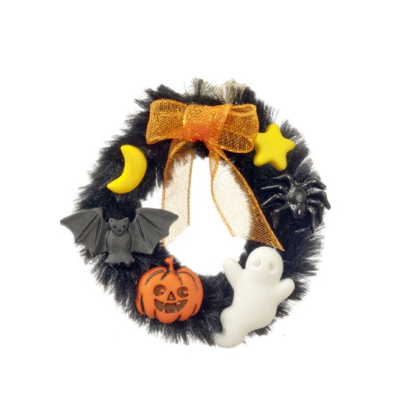 Dolls House Halloween Wreath Spooky Front Door Accessory Miniature 1:12 Scale