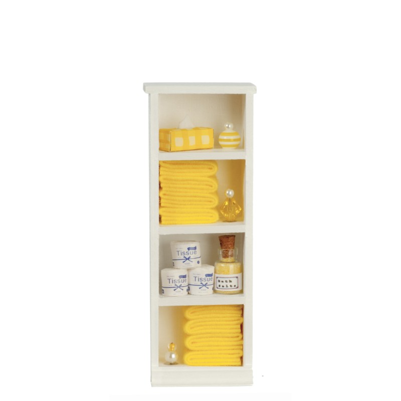 Dolls House Narrow Shelf Unit Lemon Towels & Accessories 1:12 Bathroom Furniture