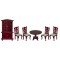 Dolls House Victorian Mahogany & Green Dining Room Furniture Set 1:12 Scale 6 Pc