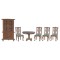 Dolls House Victorian Walnut & Green Dining Room Furniture Set 1:12 Scale