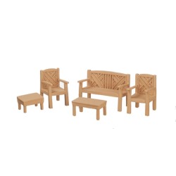 Dolls House Garden Patio Furniture Set Suite 1:24 Half Inch Scale