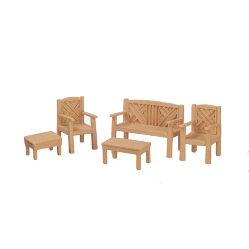 Dolls House Garden Patio Furniture Set Suite 1:24 Half Inch Scale