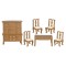 Dolls House Walnut Dining Room Furniture Set Suite 1:24 Half Inch