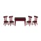 Dolls House Mahogany Table & 4 Chairs Miniature Kitchen Dining Room Furniture