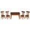 Dolls House Walnut Table & 4 Chairs Miniature Kitchen Dining Room Furniture