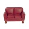 Dolls House RS Burgundy Leather 2 Seater Sofa Loveseat Living Room Furniture