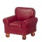 Dolls House RS Burgundy Leather Armchair Arm Chair Living Room Furniture