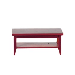 Dolls House Mahogany Retro Coffee Table with Shelf Modern Living Room Furniture 