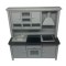 Dolls House Black & Grey Complete Modern Kitchen Unit with Sink Oven Hob 1:12