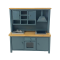 Dolls House Blue & Oak Complete Modern Kitchen Unit with Sink Oven Hob 1:12