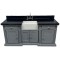 Dolls House Black & Grey Sink Unit with Belfast Sink Miniature Kitchen Furniture
