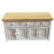 Dolls House White & Oak Modern Sideboard Kitchen Counter Miniature Furniture