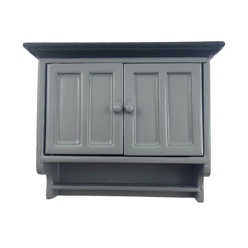 Dolls House Black & Grey Wall Cabinet Modern Miniature Kitchen Furniture 1:12