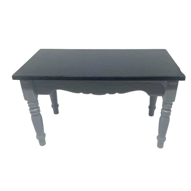 Dolls House Black & Grey Rectangular Table Miniature Kitchen Dining Furniture