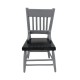 Dolls House Grey & Black Wooden Side Chair Miniature Kitchen Dining Furniture